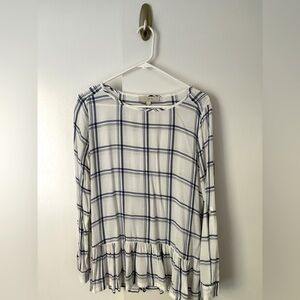 Loft Plaid Peplum Blouse